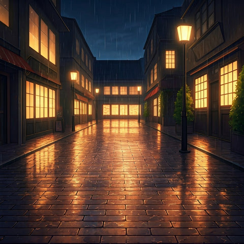 Rainy Town Square 2 (Anime) - Small + 1x Shelf