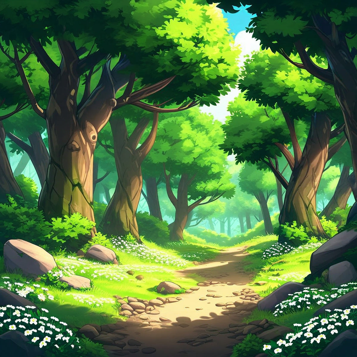 Sunlit Forest Path (Anime) - Small + 1x Shelf