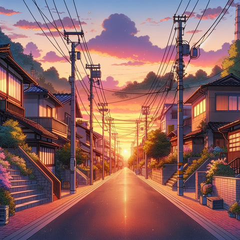 Sunset Suburb 1 (Anime) - Small + 1x Shelf