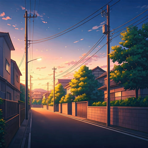 Sunset Suburb 2 (Anime) - Small + 1x Shelf